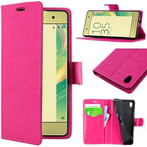 ebestStar - Coque Compatible avec Sony Xperia XA, XA Dual Etui PU Cuir Housse Portefeuille Porte-Cartes Support Stand, Rose [Appareil: 143.6 x 66.8 x 7.9mm, 5.0''] (ebestPro-fr, neuf)