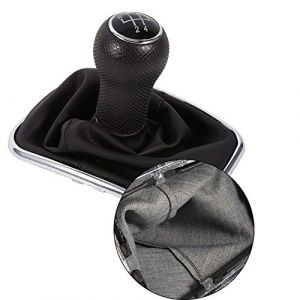 5 Vitesses Gear Shift Bouton Soufflet Levier de Vitesse Botte Cuir Kit de Remplacement Noir en Cuir Couverture d'Antipoussière Couvre-bottes Etanche pour Bo-ra 4 pommeau de vitesse golf 4 6 vitesse+p (Terisassa, neuf)