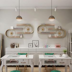 Étagère murale for vernis à ongles, présentoir mural en métal for rangement de vernis à ongles, présentoir mural suspendu for salon de manucure, étagère for parfum, étagère à épices for huiles essenti (YIPINYI EU STORE, neuf)