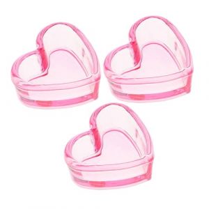 Beaupretty 3pi&egrave;ces Tasses Transparentes Verre Forme De C&oelig;ur Pour Nail Art Coupelles Multifonctionnelles Pour Manucure Et Maquillage (kiLIHK, neuf)