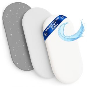 Drap Housse Cododo pour Nacelle Ensemble de 2 Draps Lot de 3 : 75 x 35 cm avec Protege Matelas Impermeable - Alese Bebe Compatible avec Berceaux Landeau Couffin et Poussette Enfant (ASE Spółka Akcyjna, neuf)