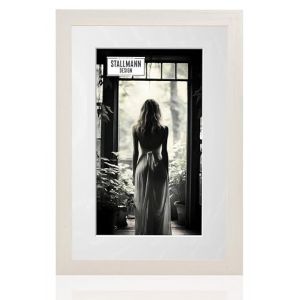 Stallmann Design Cadre photo avec passe-partout 60 x 80 cm (photo 50 x 70 cm) - Couleur : bouleau - Baguette de cadre de 30 mm d'&eacute;paisseur (Stallmann Design, neuf)