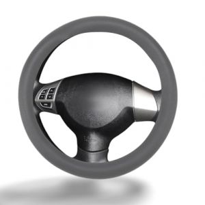 1 pi&egrave;ce Couvre Volant Voiture en Silicone - Prot&egrave;ge et D&eacute;core Le Volant de 32 &agrave; 40cm, Housse Souple Antid&eacute;rapante, Entretien Facile, Gris &Eacute;l&eacute;gant - Accessoire Auto Pratique et Esth&eacute;tique (FANG XILONG DE SHOP, neuf)