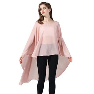 BEAUTELICATE Châle Étole En Mousseline de Soie Léger Cape Poncho Ample De Mariage D’été Soirée Femme Mariée Demoiselle d'honneur(Taille unique, Rose poudré) (BEAUTELICATE-FR, neuf)