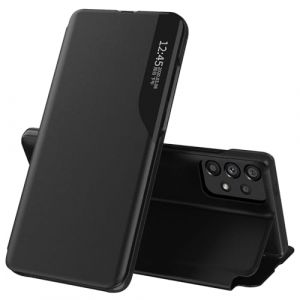 Coque A52S 5G Coque pour Samsung A52S 5G Cuir Magnetique Clear View Flip Folio Étui à Rabat Etui Coque Galaxy A52 Housse 360 Full Body Antichoc Anti-Rayure Béquille Support Cover Case (Noir) (Fiyer-FR, neuf)