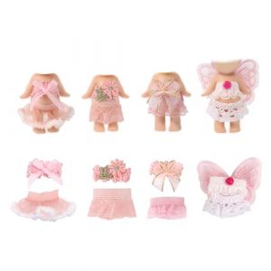4 Ensembles 7,62cm V&ecirc;tements de Poup&eacute;e pour Sonny Angel Poup&eacute;es, Tenues de Collection pour Adultes avec Hauts et Jupes &agrave; Exposer et &agrave; D&eacute;corer (Rose) (funysion, neuf)