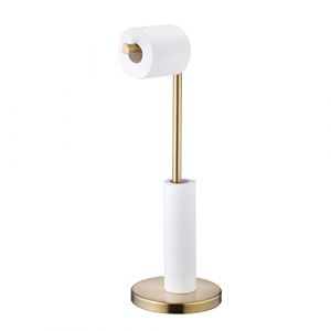 Beelee BA7782BG Porte-Papier hygi&eacute;nique dor&eacute; avec r&eacute;serve, Porte-Rouleau de Papier hygi&eacute;nique autoportant avec Socle antirouille, Finition dor&eacute;e bross&eacute;e Moderne, Acier Inoxydable SUS 304 (Enjoy Water, neuf)