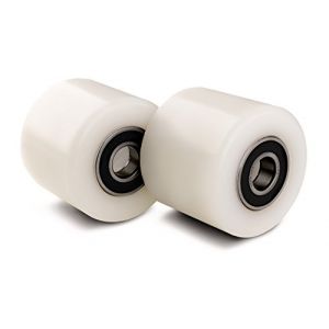 Ensemble de 2 galets de transpalette (kit de 2, diamètre de 82mm, largeur de 70mm) galet de charge en nylon/roue avec roulements à billes; alésage: 20mm; dimensions 82x70x20mm; charge max: 700kg (W&W distributions, neuf)