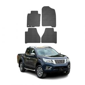 Tapis de Sol Compatible avec Nissan Navara 2016-2022 Caoutchouc Noir (OMAC-GmbH, neuf)