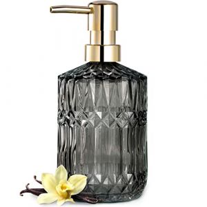 EMPO Distributeur de Savon en Verre Transparent avec Pompe en Plastique ABS, Distributeur de Lotion pour Cuisine, Salle de Bain (EMPO(UK), neuf)