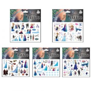 DILYUPE Lot de 5 feuilles de tatouages temporaires La Reine des Neiges - Pour garçons et filles - Étanche - Pour cadeaux d'anniversaire, cadeaux d'anniversaire d'enfants, décoration de fête (LI  YIXUAN DE DIAN, neuf)