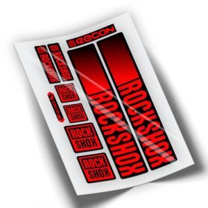 REF:VP442 Autocollants compatibles pour fourche Rock-Shox RECON 2021-2025 VTT, autocollants, autocollants, vinyles pour v&eacute;los de montagne. (ROUGE FLUOR) (VINILOS PERSONALIZADOS, neuf)