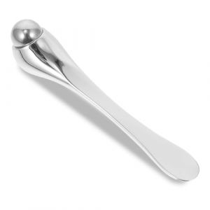 WRITWAA Masseur Yeux Portable en Acier Inoxydable Argent&eacute;, B&acirc;tonnet de Massage Oculaire Compact pour R&eacute;duction des Taches Sombres et Gonflements, Appareil de Soin du Contour des Yeux (Wlonga, neuf)