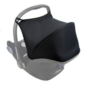 BAMBINIWELT Pare-soleil pour si&egrave;ge b&eacute;b&eacute; compatible avec Maxi Cosi Cabrio-FIX + prot&egrave;ge-ceinture gratuit (noir) (BambiniWelt, neuf)