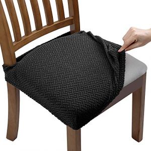 Fuloon 6 PCS Housse de Chaise Extensible en Jacquard Housse Assise Chaise pour Salle à Manger, Amovibles et Lavables (avec Sangles de Dossier) (iTao_mall, neuf)