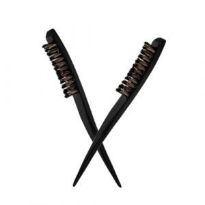 PAMINGONO 2 Pièces Brosse À Poils Brosse À Cheveux En Poils Pour Chignon Lisse Poils En Bois Brosse À Taquiner Les Cheveux Brosse À Taquiner Noire (ndunk, neuf)