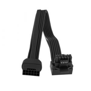 YINETTECH Câble d'extension PCI-E 5.0 16 broches 12 + 4 mâles vers femelles - Adaptateur à 90 degrés pour carte graphique GPU - Compatible avec RTX 4090 4080 3090 Ti 16AWG 12VHPWR 600W, Type B (E-NETTECH, neuf)