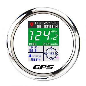 85mm Compteur de Vitesse GPS Tachymètre TFT réglable Mph Noeuds Km/h Compteur kilométrique numérique avec antenne GPS (UKAUTO, neuf)