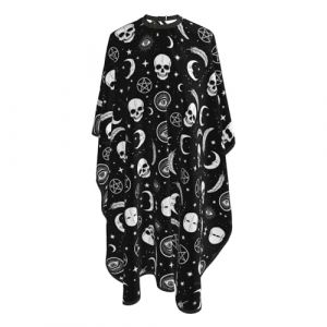 Cape De Coiffure Oiseau Gothique, Cr&acirc;ne D'Oiseau, Lune, &Eacute;toile, Yeux De Sorci&egrave;re Gothique Cape De Salon De Coiffure Anti Statique Coupe Cheveux, Pour Le Dyeing, Femme, Adultes, 140x168cm (MoTaiFenShop, neuf)