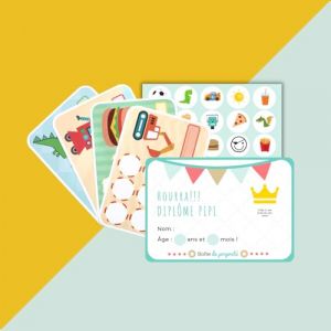 Système de récompense Aventure - Apprentissage de la propreté pour enfants - 20 cartes de récompense, 120 autocollants de récompense et diplôme pipi - Tableau de Récompenses (Boîte de propreté, neuf)