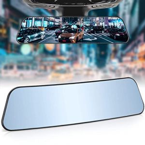 JOYTUTUS R&eacute;troviseur panoramique universel pour voiture, anti-&eacute;blouissement, r&eacute;troviseur int&eacute;rieur &agrave; clipser, grand angle pour voitures, SUV, camions, voitures, bleu (300 x 75 mm) (EU-JOYTUTUS-28, neuf)
