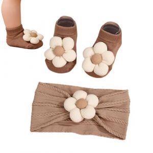Jubilofex Bandeaux Pour Filles - Textile Doux et S&eacute;curis&eacute; | Set Serre-t&ecirc;te et Chaussettes Florales - Pour Enfant Gar&ccedil;on Marche Photo Anniversaire Maison Ext&eacute;rieur Bapt&ecirc;me C&eacute;r&eacute;monie Quotidien (qinjinxinxikeji, neuf)