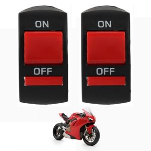2 Pièces d’Interrupteurs On/Off pour Guidon de Moto ou VTT de 22 mm – Boutons de Commande en Plastique Étanche, Faciles à Installer, Idéaux pour Phares et Éclairage，interrupteur 12v etanche guidon (RongHuaDaHui, neuf)