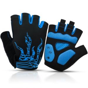 BTNEEU Gants Cyclisme Demi-Doigts Gants Velo Gel Anti-Choc Anti-Dérapage, Respirant Gant Demi Doigt Mitaines Velo Homme, Gants VTT Gel Été de Fitness Sport Escalade pour Homme et Femme (Bleu, M) (BTNEEU, neuf)