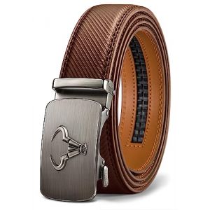 KEMISANT Ceinture Homme, Ceinture Homme Cuir avec Boucle &agrave; Cliquet Automatique,Large 35mm,Taille Ajustable(Fauve,140cm/42-48" taille r&eacute;glable) (KEMISANT, neuf)
