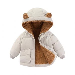 Bébé Hiver Polaire Manteau Enfants Garçons Veste Outwear Manteau d'hiver pour bébé garçon et fille avec fermeture éclair à capuche coupe-vent et chaud en polaire avec deux poches de 12 mois à 5 ans (usitable, neuf)