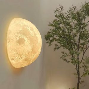 GUANSHAN Simulation 3D Lune Applique Murale Lune Applique Murale D&eacute;corative Luminaire Cr&eacute;atif Fond Applique Murale D&eacute;coration Murale Pour Couloir All&eacute;e Escalier Chevet (LIUNIAN TRADING, neuf)