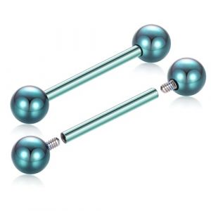 AROWRO Piercing de t&eacute;ton en titane G23 - Piercing de langue - Filetage interne - Piercing de langue - Piercing de langue, Titane (yueeu, neuf)