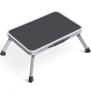 Marche Pied Pliable, KINGRACK Marchepied 1 Marche Pliable en Acier Petit escabeau pour Pliant Salon Cuisine Salle de Bain bibliothèque (Kingrack, neuf)