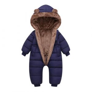 Generisch Combinaison de neige pour b&eacute;b&eacute; gar&ccedil;on et fille - V&ecirc;tement d'hiver avec capuche - Grenouill&egrave;re - Ours - Manteau chaud - Manteau d'ext&eacute;rieur, Marine, 6-12 mois (LinHh125, neuf)