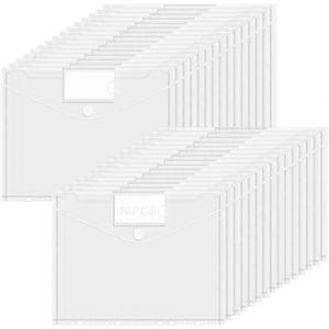 30 Pochettes Plastique A4 Perfor&eacute;e avec 11 Trous & Poche &Eacute;tiquette, Pochette Rangement Plastiques Perfor&eacute;es Transparent, Porte Documents Enveloppe Fermeture Scratch Imperm&eacute;able pour Organiser Document (Yiyaxin, neuf)