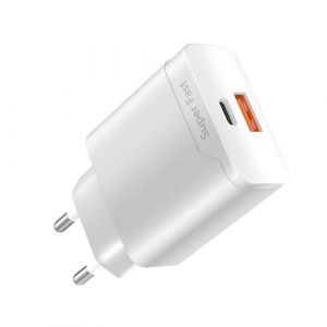 Chargeur Prise 2 Port Type C Rapide Compatible avec Apple iPhone 17 16 15 14, Adaptateur Secteur Universel Embout USB-C Bloc pour Samsung Galaxy et Xiaomi Redmi Google Pixel Telephone Portable/Watch (BERLS, neuf)