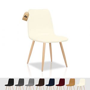 FIGOOO Housse de Chaise Scandinaves Lot de 4 Housse de Chaise Extensible Salle à Manger Universel Amovible Lavable Durable Couverture de Chaise sans Accoudoir pour Cuisine Restaurant Décoration,Beige (FIGOOO, neuf)