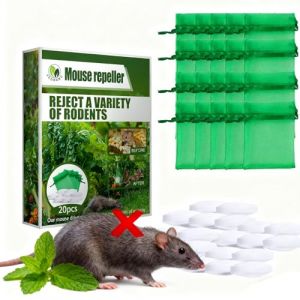 Anti Souris - Menthe Poivr&eacute;e Repulsif 20/40 Pi&egrave;ces,Pack de pilules de Chasse de Souris,Convient pour L'entrep&ocirc;t de Cuisine,Produit Contre Les Rats - 100% Naturel et Non Toxique (20) (junhuikuy, neuf)