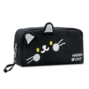 LJCZKA Trousse à Crayon Chat Kawaii pour Filles Garçons, Trousse Scolaire Grande Capacité avec 3 Compartiments pour étudiants école, Bureau, Maison (LJCZKA, neuf)