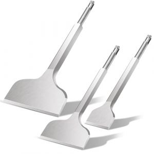 Burin SDS Plus- 3 pièces 100 mm + 75 mm + 40 mm, burin SDS Plus pour enlever le carrelage, la colle à carrelage, le béton, la pierre naturelle, la maçonnerie, etc. - Burin à carrelage haut de gamme (ANEFAN, neuf)