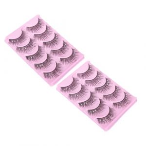 MERRYHAPY Faux Cils Diamants 10 Paires Fibres Artificielles D&eacute;coratifs F&ecirc;te Yeux (Tanomi, neuf)
