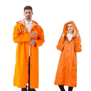 Pahajim XXL Poncho Pluie imperméable, Unisexe Long Réutilisable Veste, Cape de Pluie Reflechissant Poncho Respirant avec Capuche et Manches en Plein Air Camping Randonnée Cyclisme Moto (Pahajim, neuf)