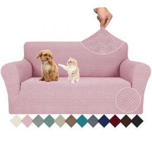 Ystyle Extensible Housse Canapé 2 Places, Universelle Housse De Canapé avec Accoudoirs, Housse Protection Canapém, Sofa Cover Antidérapante, Couvre Canapé pour Chiens Chats Animaux, Gris Rose (YSTYLE HOME, neuf)