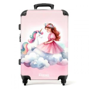 NoBoringSuitcases.com Valise Enfant, Grande Valise, Valise Enfant Fille, Valise Enfant Roulette, Serrure TSA, Valise Rose, Valise pour Enfant, Valise Grande Taille (67cm - 72L) (Licorne - Rose) (NoBoringSuitcases, neuf)