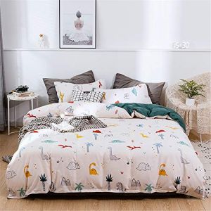 Odot Housse de Couette 140x200 cm Parure de lit avec Deux Taies d'oreiller, Housse Couette Dinosaure Microfibre, Parure de Couette avec Fermeture Éclair, Parures de lit Adulte Enfant 3 Pièces (Lukery, neuf)