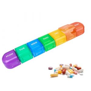 GNALIA 1 Pcs Pilulier 7 Jours Boite &Agrave; M&eacute;dicaments Piluliers Medicaments Pilulier Semaine Tr&egrave;s Pratique Multicolore (Yomkioer, neuf)