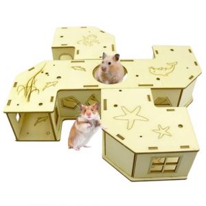 Tunnel pour Furets,Tunnel pour Petits Animaux Et Accessoires pour Hamster | Jeux de Puzzle en Bois pour Aire de Jeu et Maison pour Petits Animaux pour Lapin, Chinchilla, Gerbille, Furet (Kbsin212, neuf)