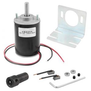 WMYCONGCONG Moteur &agrave; courant continu 12 V/24 V, moteur &agrave; aimant permanent, mini moteur &agrave; courant continu, moteur g&eacute;n&eacute;rateur DIY 30 W 3500RPM, CW/CCW, avec support de montage (WMYCONGCONG, neuf)