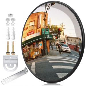 Miroir de circulation, convexe, 30 cm, pour garage et allée, grand angle réglable, pour la circulation, les entrées, les entrepôts, la cour, les magasins (convient pour l'intérieur et l'extérieur) (YUANPU-UK, neuf)