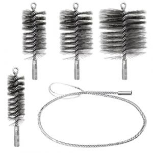 4 pièces Kit de Hérisson Ramonage, Kit Nettoyage Gaine Souple, pour Le Nettoyage des Tuyaux de Poêle et L'élimination de la Rouille, Comprend des Brosses de 30mm, 50mm, 80mm et 150mm (Wenxuyeu, neuf)